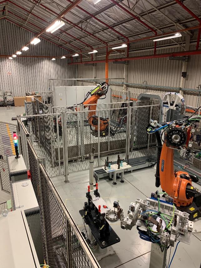 Complete installation from the ground up, four robots in training a center.